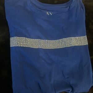 New York & Company Royal Blue Tee with silver rhinestones